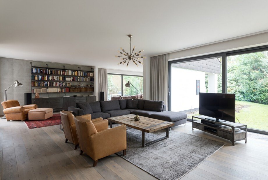 KI-generiert - Wohnzimmer Zweifamilienhaus Bielefeld / Gadderbaum