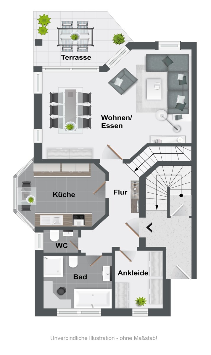 Grundriss EG Erdgeschosswohnung Bielefeld / Schildesche