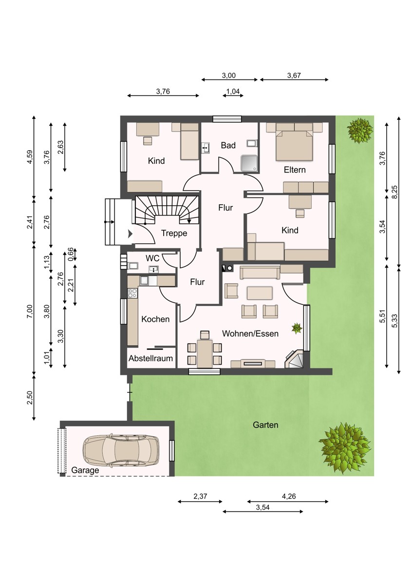 Grundriss Erdgeschosswohnung Rheda-Wiedenbr�ck