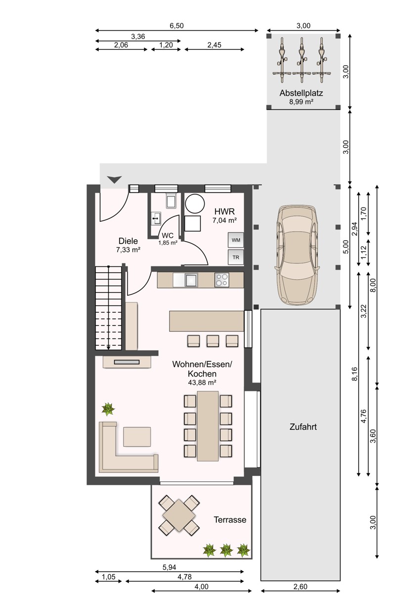 Grundriss EG Doppelhaush�lfte Bielefeld