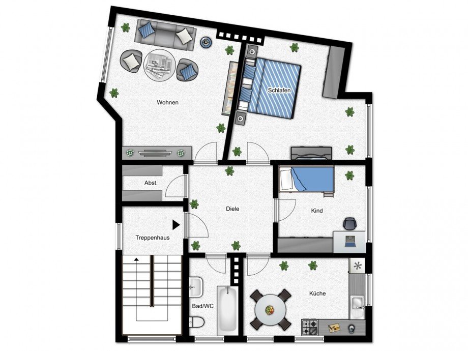 Grundriss Erdgeschosswohnung Bielefeld