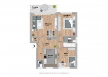 Grundriss 3 Zimmer-Wohlf�hloase mit Garten im Bielefelder Westen