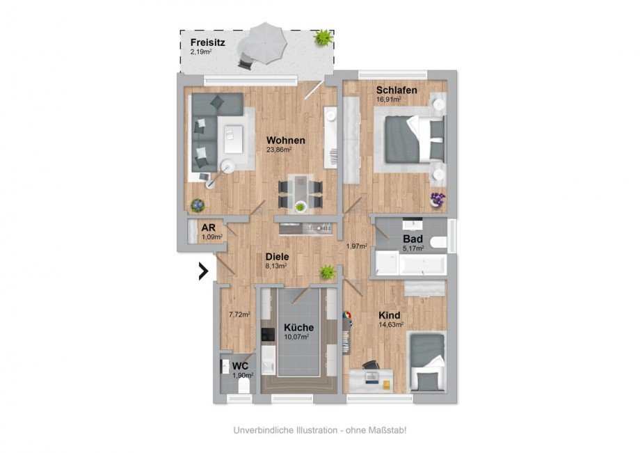 Grundriss Erdgeschosswohnung Bielefeld