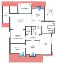 Grundriss Gro�z�gige 3 Zimmer-Dachgeschosswohnung N�he Universit�t, BI-West