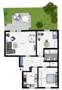 Grundriss Gepflegte 3-Zimmer-Erdgeschosswohnung mit Terrasse und Stellplatz in Bielefeld-Mitte