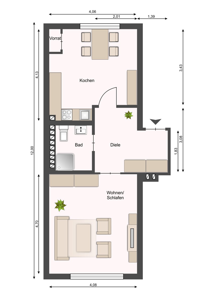 Grundriss72_V0 Etagenwohnung Bielefeld