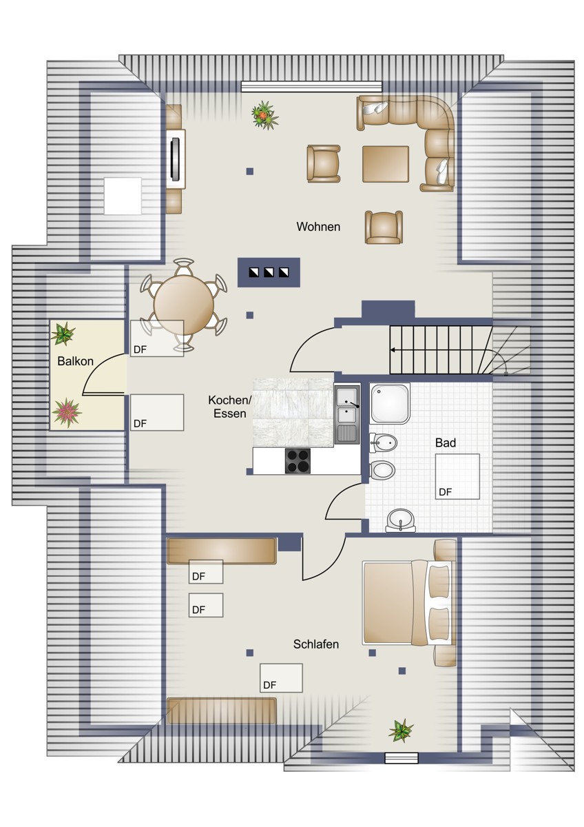 Grundriss Dachgeschosswohnung Bielefeld