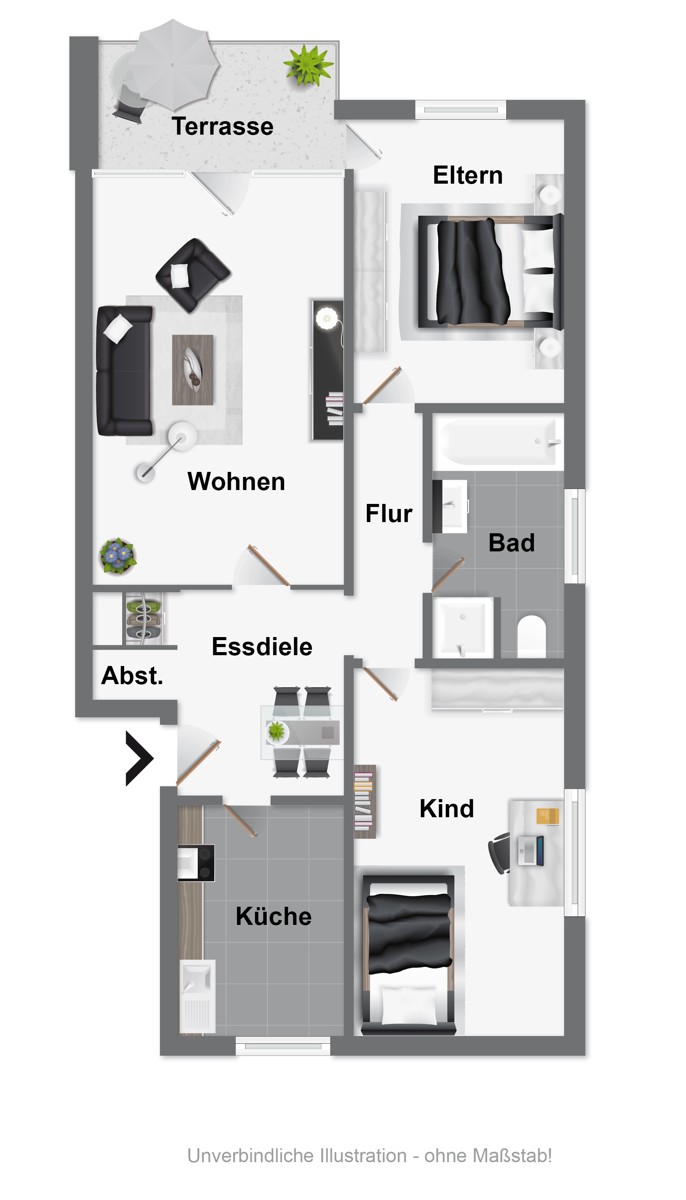 Grundriss Erdgeschosswohnung G�tersloh
