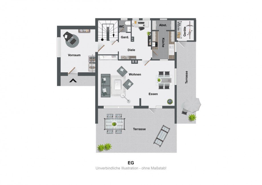 Grundriss EG Einfamilienhaus Bielefeld