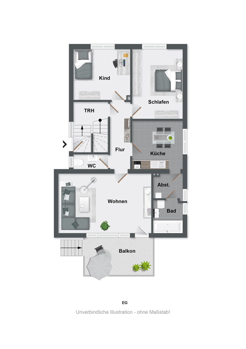 Grundriss EG Mehrfamilienhaus Bielefeld