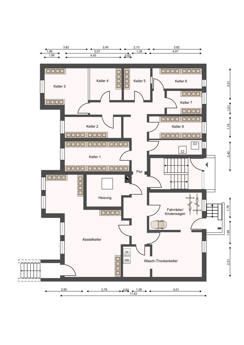 Grundriss KG Mehrfamilienhaus Bielefeld