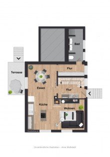 Grundriss EG Stilvolles Einfamilienhaus mit 2 Garagen, neuer Gasheizung und  TOP Einbauk�che in BI-Brackwede
