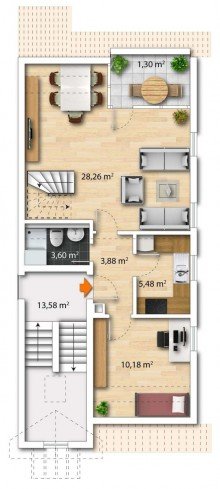 Grundriss 2 OG Ruhige Maisonettewohnung n�he Brackwede Kirche