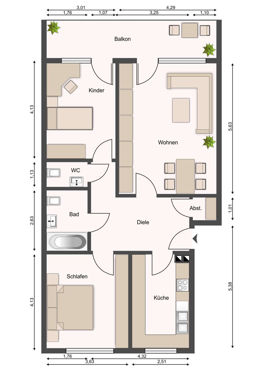 Grundriss Etagenwohnung Bielefeld