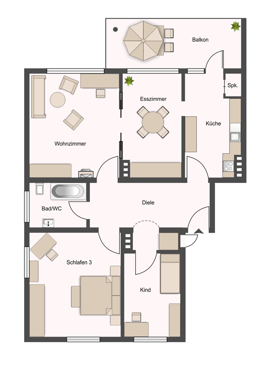 Grundriss Erdgeschosswohnung Bielefeld