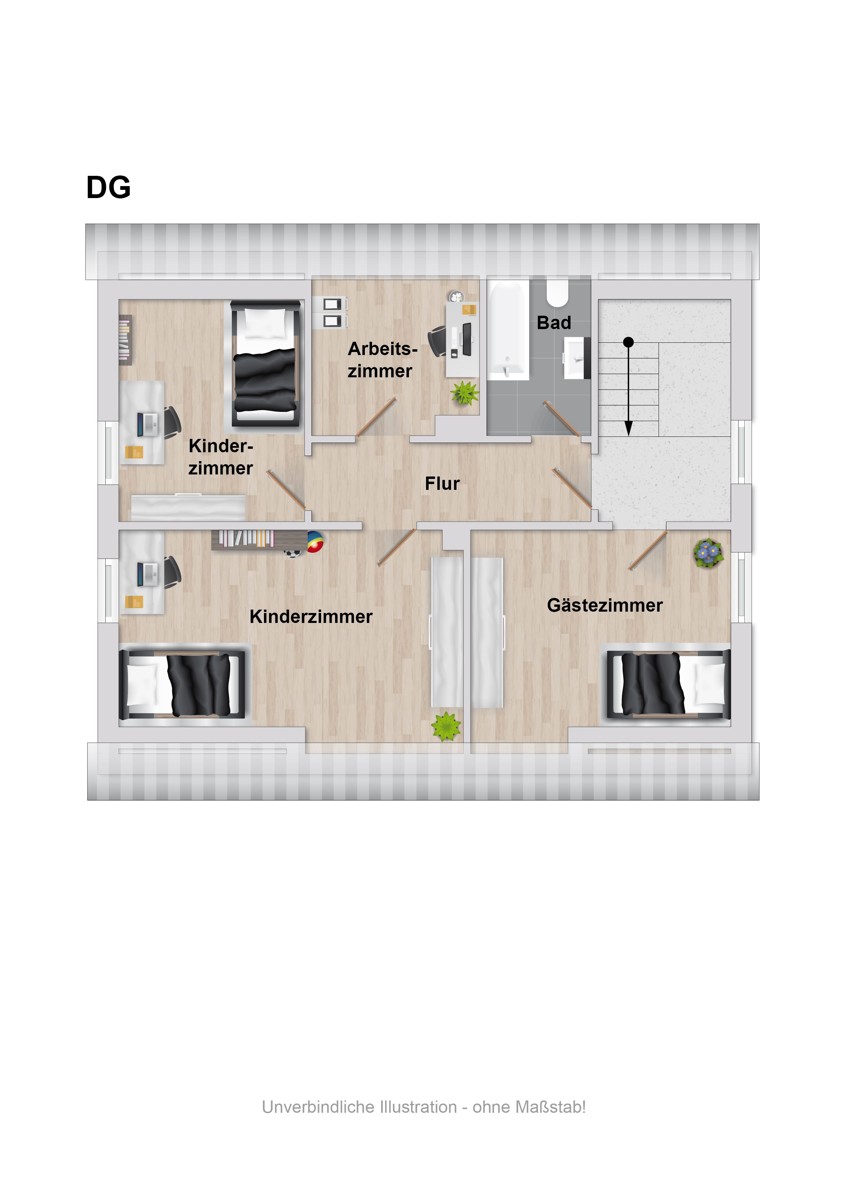 Grundriss Obergeschoss Einfamilienhaus Leopoldsh�he