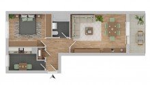 Grundriss Renovierte EG - Wohnung  mit Balkon + Option auf Hausmeisterjob - n�he  IKEA in BI - Brackwede