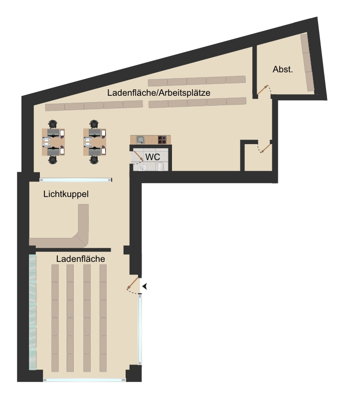 Skizze Ladenlokal Bielefeld