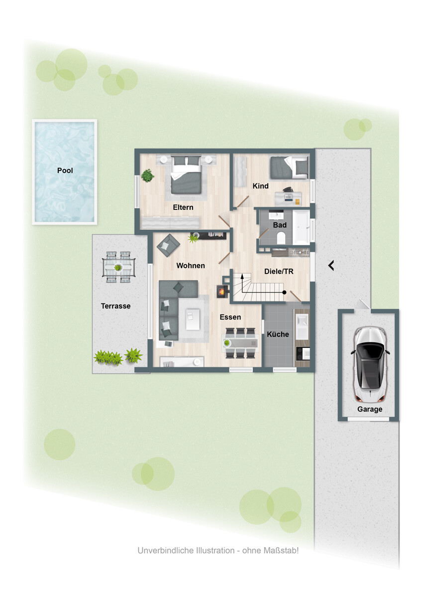Grundriss EG Einfamilienhaus Bielefeld / Oldentrup