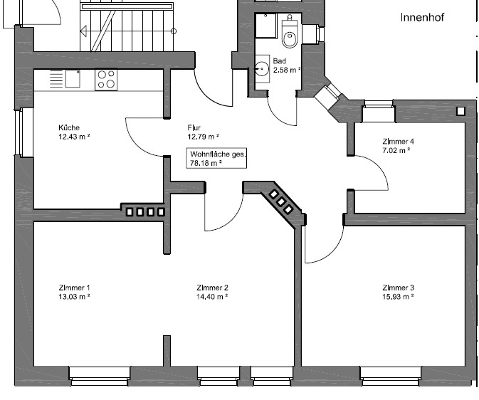 Grundriss Erdgeschosswohnung Bielefeld