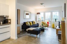 Wohnzimmer Moderne, neuwertige Wohnung in ehemaligem Strohboden in Bielefeld - Vilsendorf