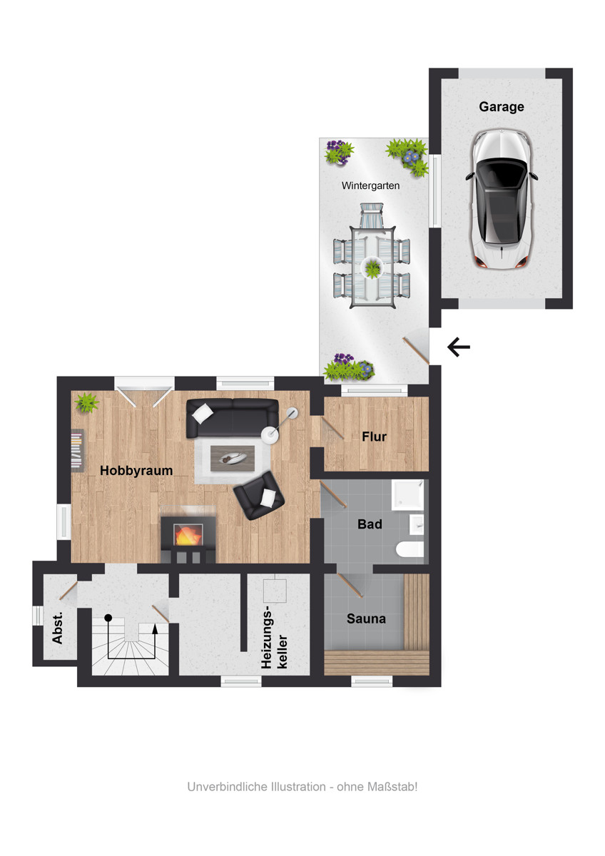 Grundriss UG Einfamilienhaus Lage