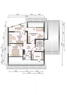 Grundriss Sch�ne 3-Zimmerwohnung in ruhiger Lage von Leopoldsh�he