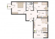Grundriss Helle 3-Zimmerwohnung N�he Nordpark