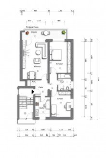 Grundriss Sch�ne 3-Zimmerwohnung mit Balkon in Bielefeld-Heepen