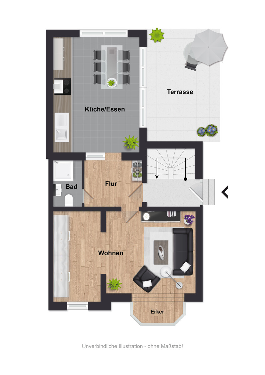 Grundriss EG Doppelhaush�lfte Bielefeld