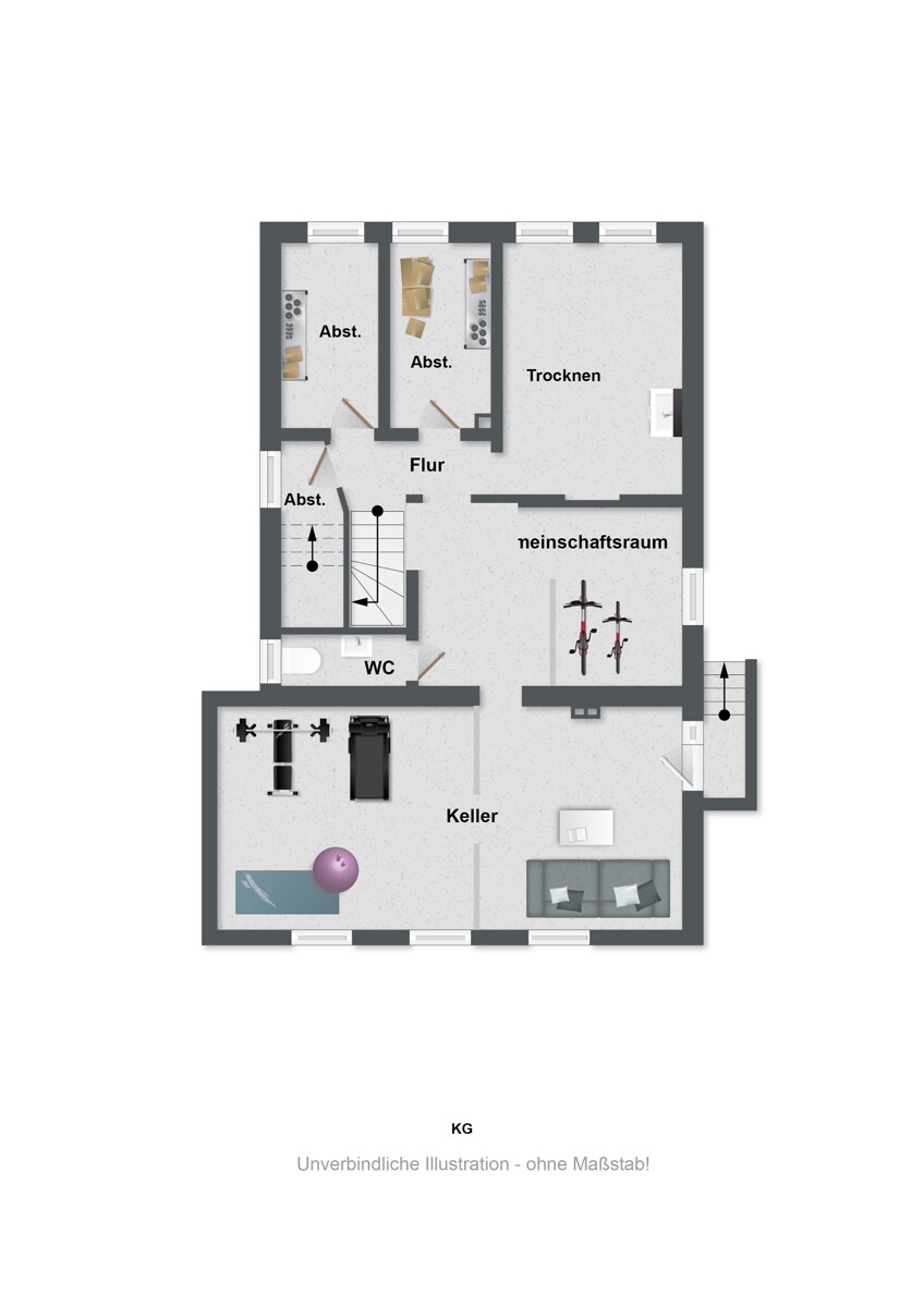 Grundriss KG Mehrfamilienhaus Bielefeld
