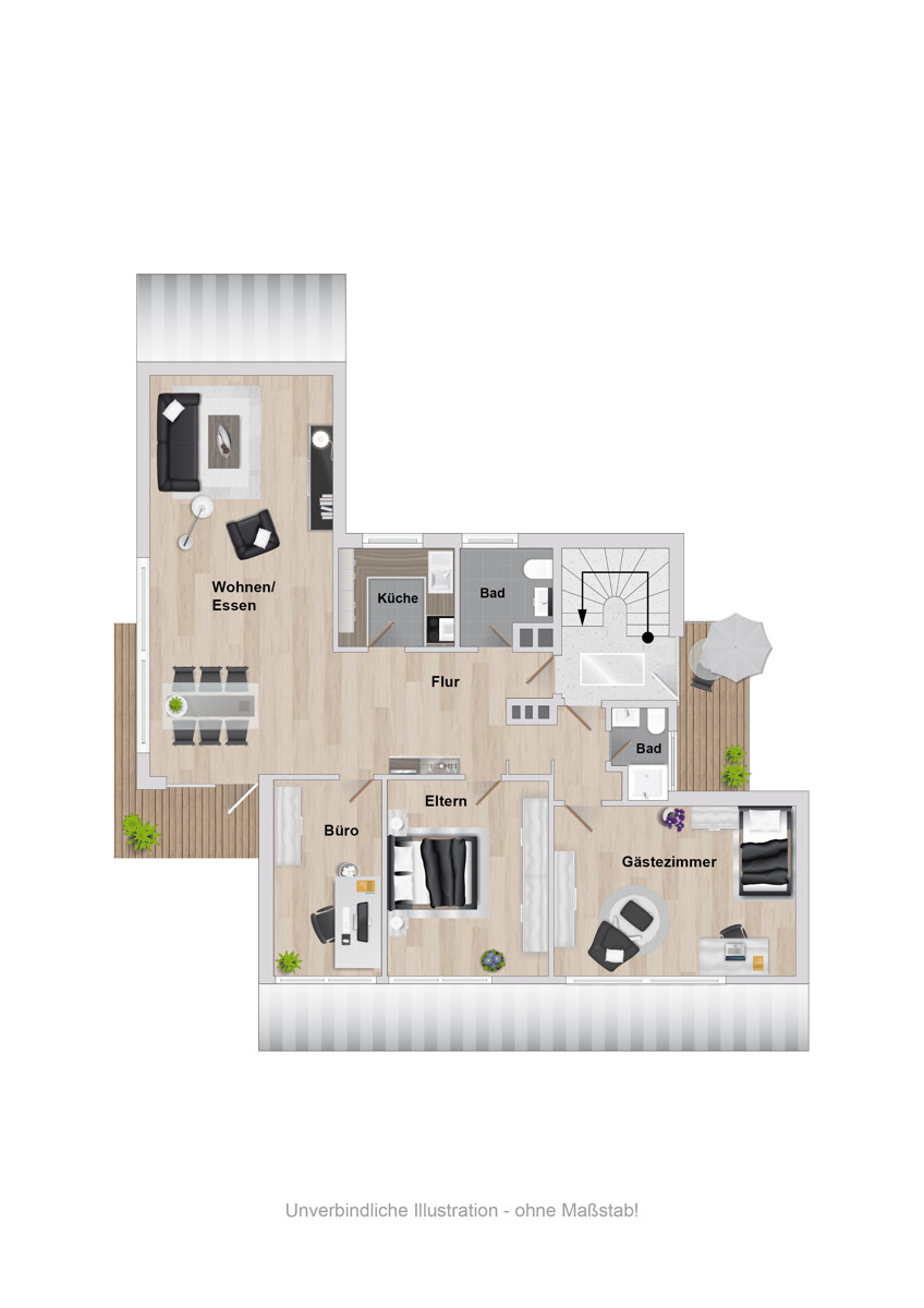 Grundriss DG - WE2 Zweifamilienhaus Bielefeld / Gadderbaum