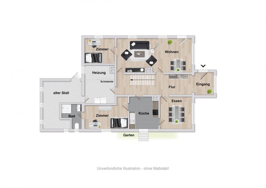 Grundriss-Erdgeschoss Einfamilienhaus L�hne