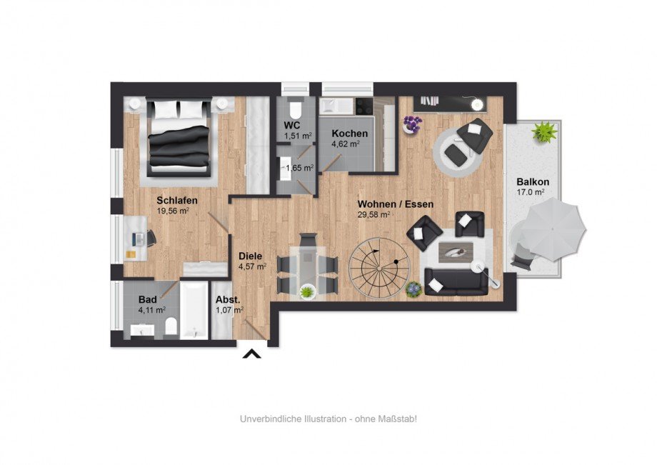 Grundriss Erdgeschoss Erdgeschosswohnung Bielefeld