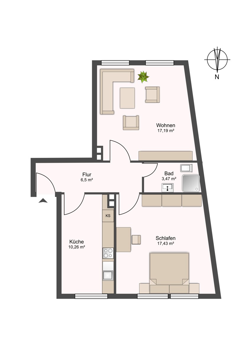 Grundriss Etagenwohnung Bielefeld
