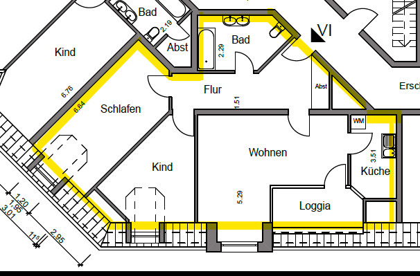 Whg. Grundriss Dachgeschosswohnung Bielefeld