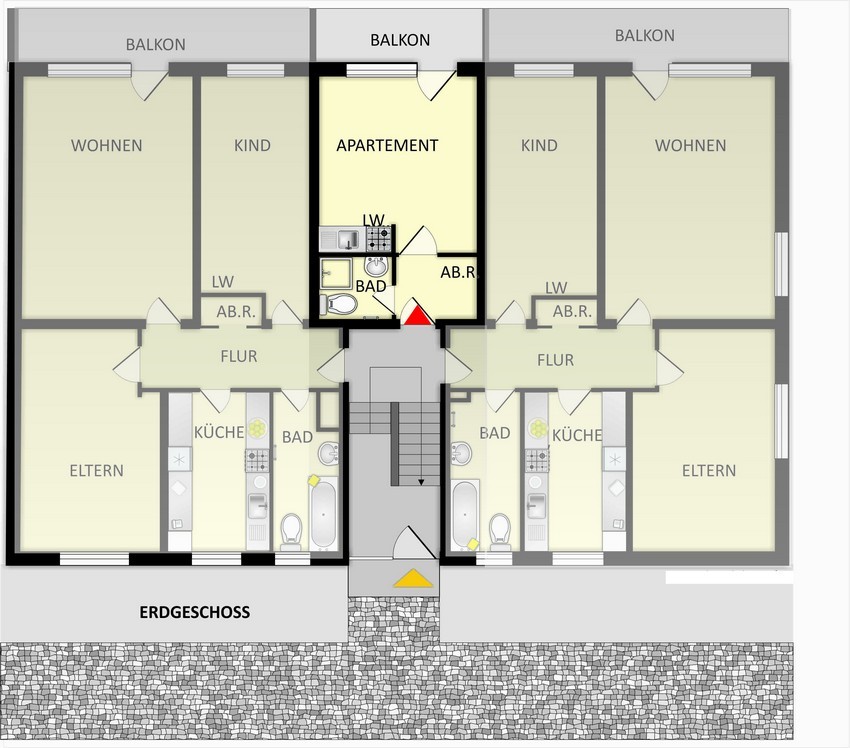 App. Grundriss Erdgeschosswohnung Bielefeld