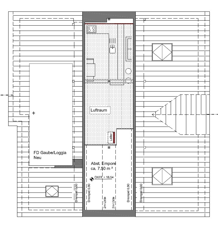 Grundriss Empore Dachgeschosswohnung Bielefeld
