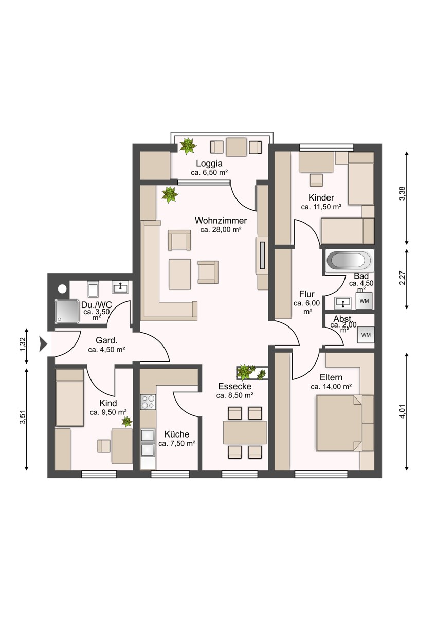 Grundriss Etagenwohnung Bielefeld