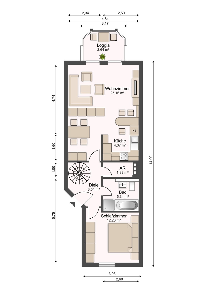 Erdgeschoss Maisonettewohnung Bielefeld