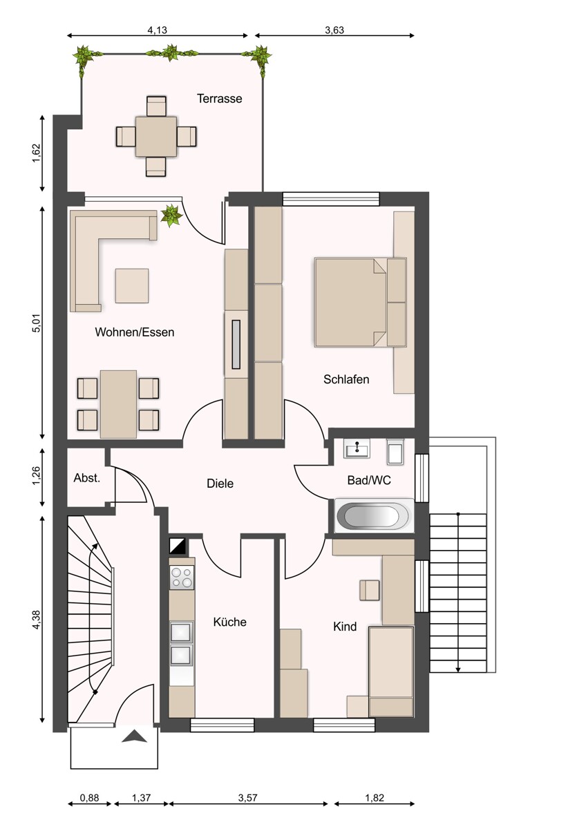 Grundriss Erdgeschosswohnung Bielefeld