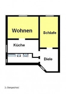 Grundriss 2- Zimmer-Altbauwohnung N�he St�dtisches Krankenhaus (Ehlentruper Weg)