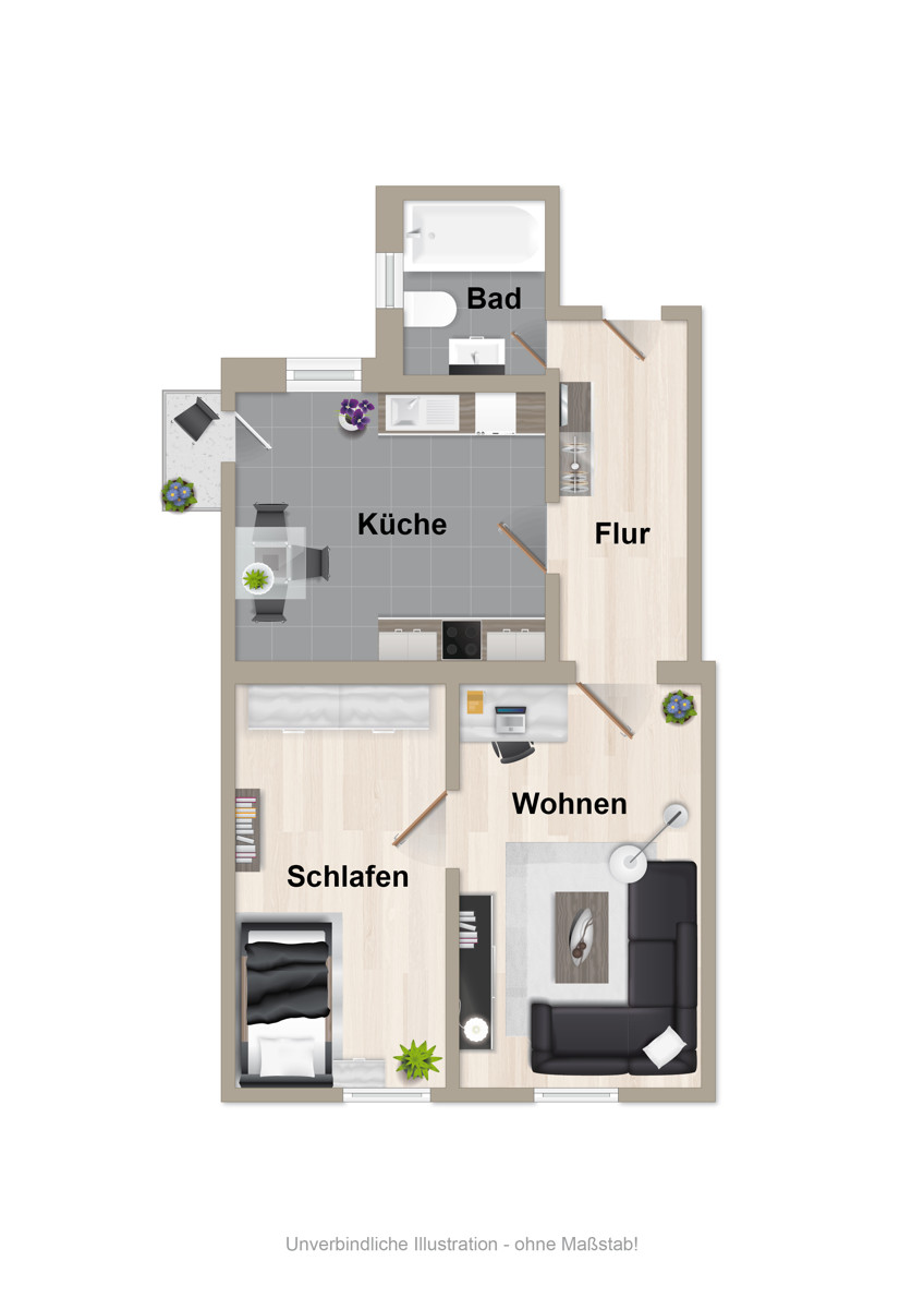 Grundriss Dachgeschosswohnung Bielefeld