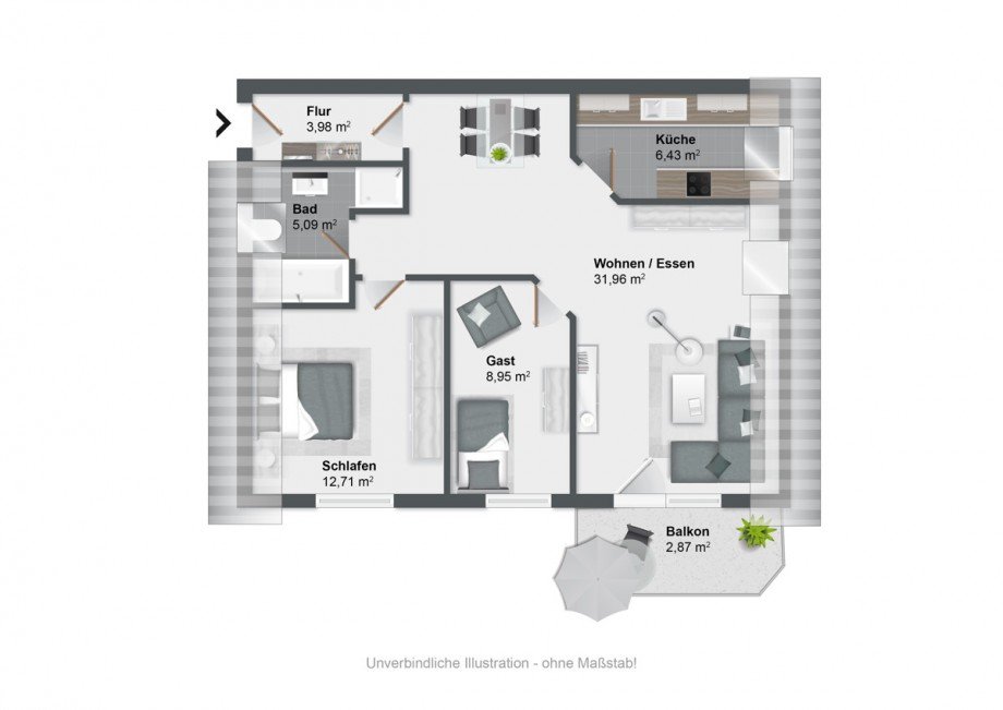 Grundriss Dachgeschosswohnung Bad Salzuflen