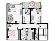 Grundriss 4-Zimmer-Wohnung mit Balkon u. Garage N�he Meierteich - Vermietet