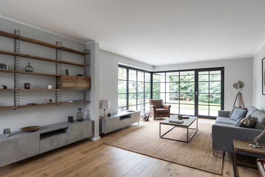 KI - visualisiertes Beispielbild - Wohnzimmer Zweifamilienhaus Bielefeld / Gadderbaum