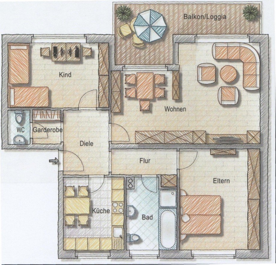 Grundriss Etagenwohnung Bielefeld