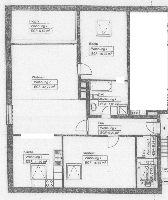 Grundriss Dachgeschosswohnung Bielefeld