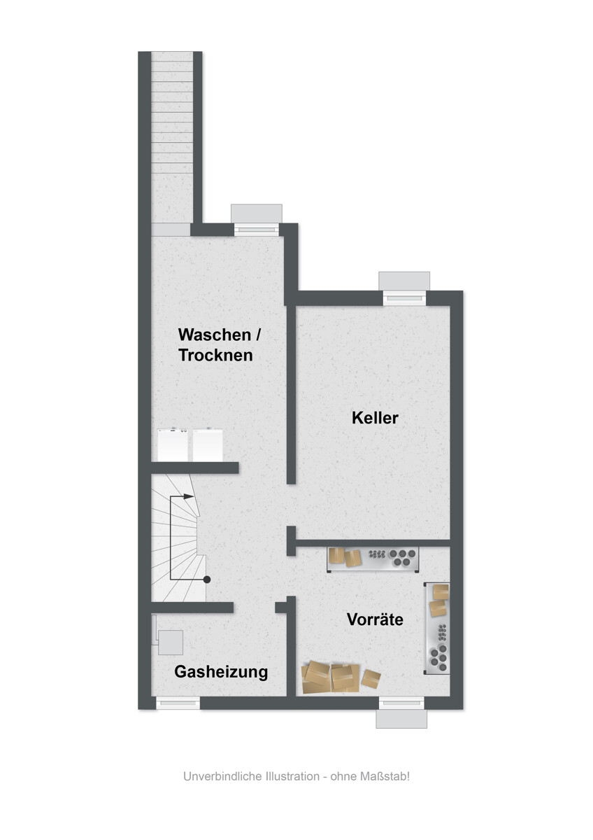 Grundriss KG Reihenhaus Bielefeld / Babenhausen