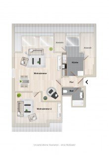 Grundriss Helle 1 Zimmer-Dachgeschosswohnung, Bielefeld West N�he Universit�t